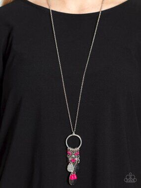 Paparazzi Jewelry Accessories - Totally Trolling - Pink Necklace - Vintage